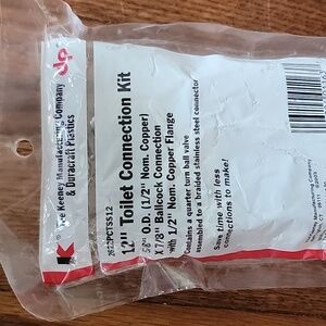 Keeney:  Toilet Connection Kit 12in Keeney DP2622PCTSS12 New